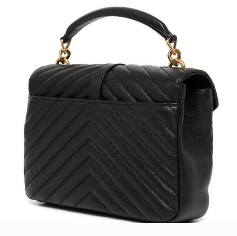 YSL Black Medium Collège Matelassé Leather Bag - Picture 9 of 10